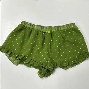 Green Polka Dot Ruffle Shorts
